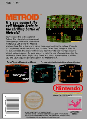 Metroid (USA) box cover back